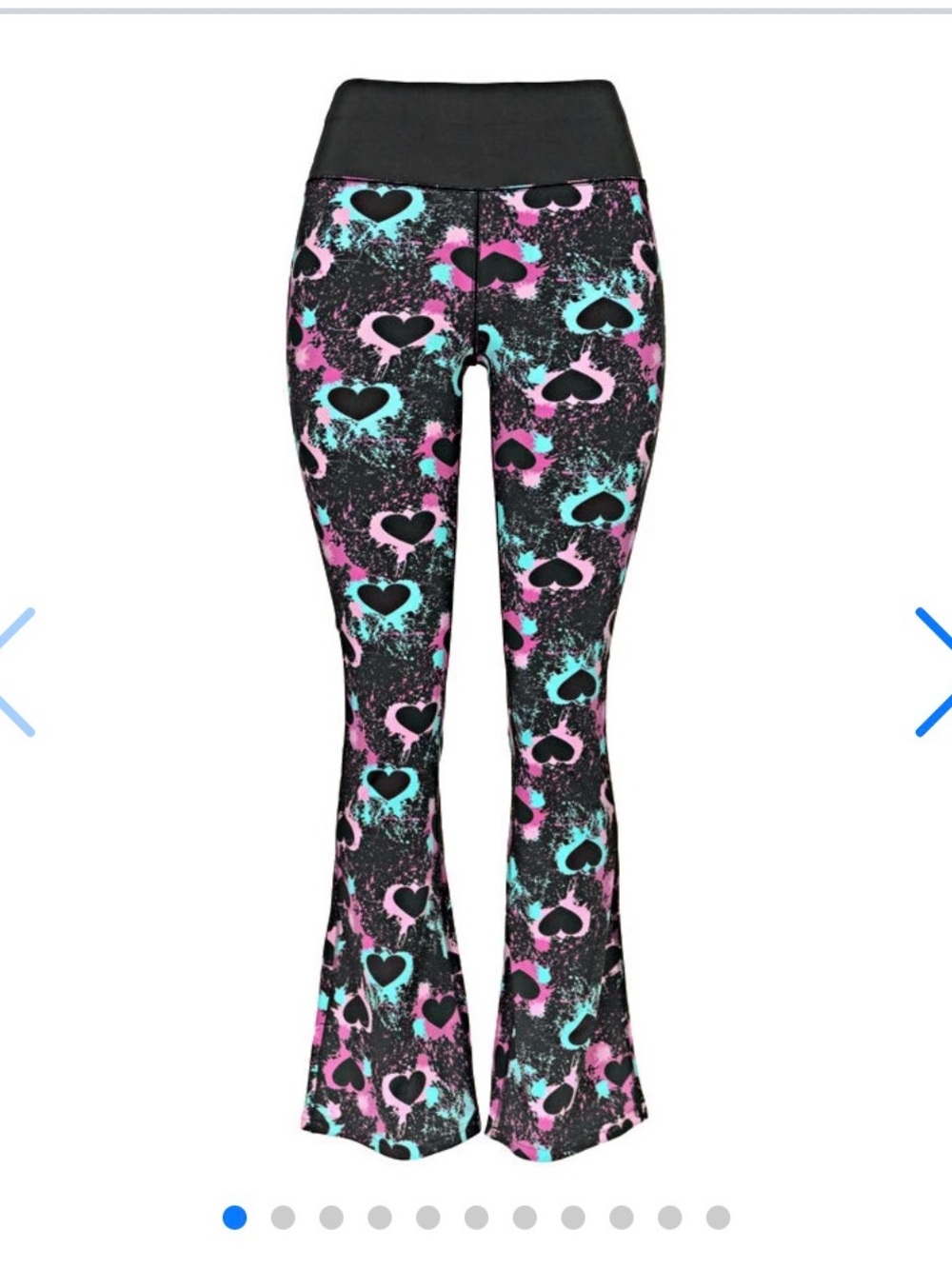 POP Fit Heart Splat Flare leggings size L